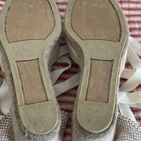Castaner Cream Espadrille Wedges with Ankle Ties - Picture 7 of 8
